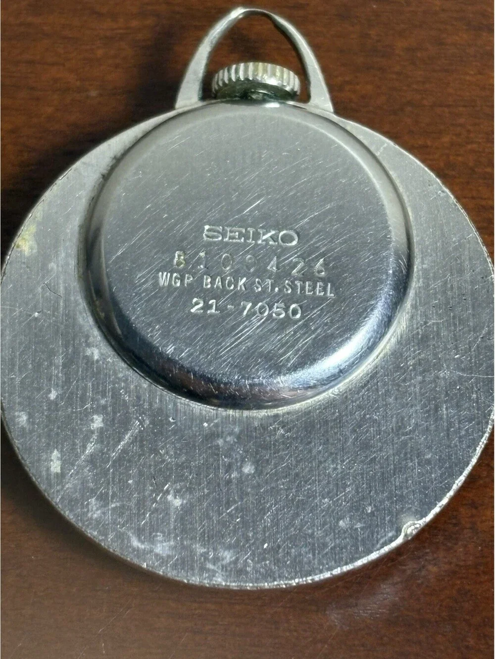 Seiko Vintage Silver Mechanical 21-7050 Pendant Watch - No Necklace Parts/Repair